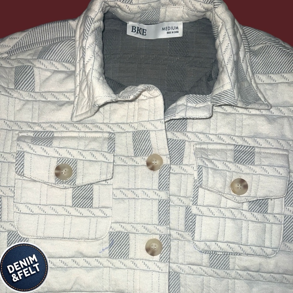 Buckle/BKE Women's Beige Textured Quilted Shacket/Jacket‎ Button Down | NEW/NWOT - Picture 9 of 15